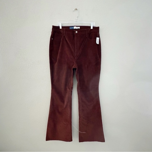Old Navy Corduroy Pant High Flare Casual Retro Boho Classic Academia Brown 16 - Picture 3 of 11